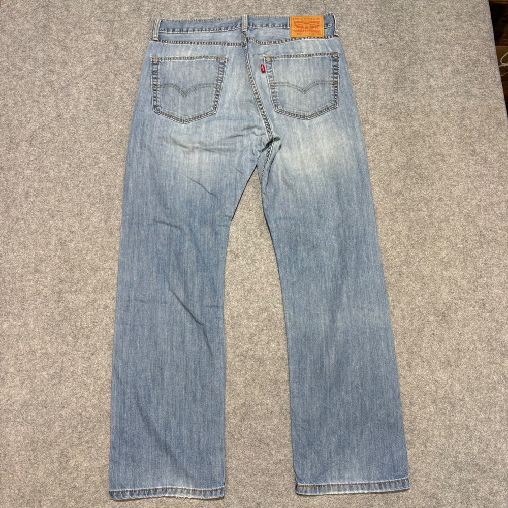 Levis 505 Regular Fit Straight Leg Jeans Light Wash Blue Mens 33x30